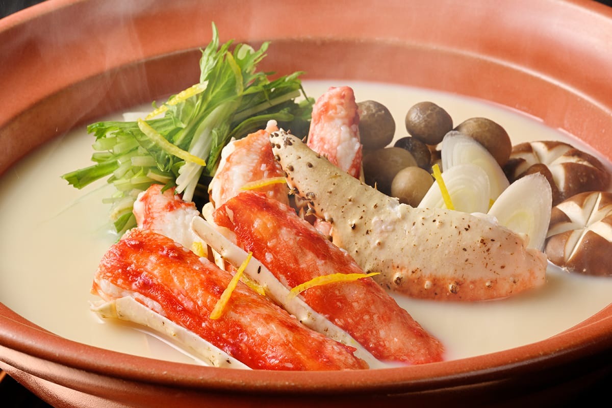 【冷蔵配送】季節の鍋セット ～吟醸蟹とうふとたらば蟹の豆乳白味噌仕立て～