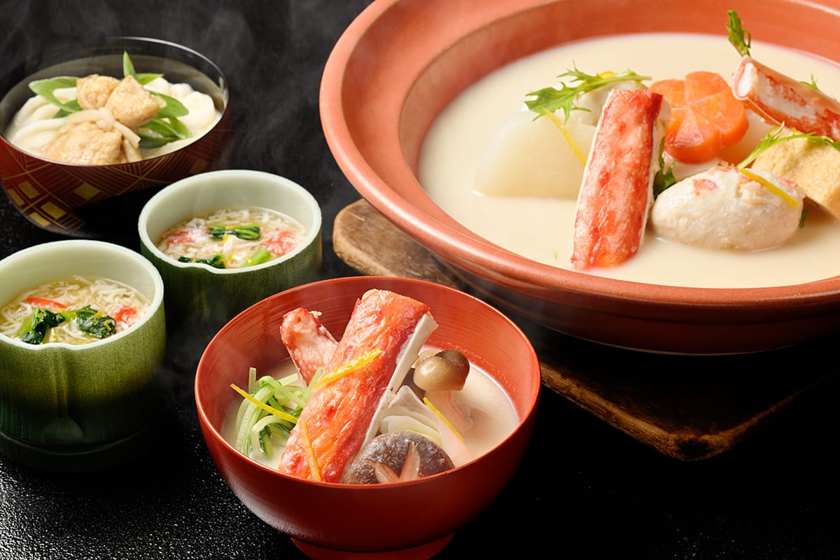 【冷蔵配送】季節の鍋セット ～吟醸蟹とうふとたらば蟹の豆乳白味噌仕立て～